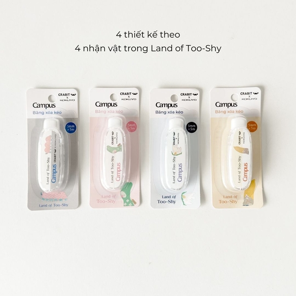 Bút xoá kéo băng xoá giấy nhỏ gọn Crabit x Kokuyo Campus Land of Too-Shy