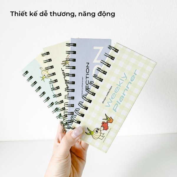 Sổ lịch tuần lò xo mini - Onion Hành và Pet