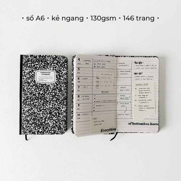 Sổ kẻ ngang handy 140 trang 130gsm Crabit Composition Collection