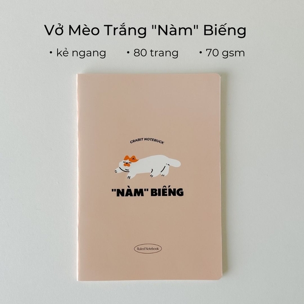 Vở kẻ ngang 80 trang - Nàm biếng Mèo Trắng