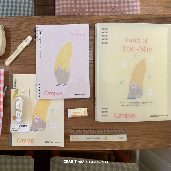Sổ còng B5 80 trang kẻ ngang còng nhựa 2 đầu bìa nhựa Crabit x Kokuyo Campus | Land of Too-Shy - Bananeet
