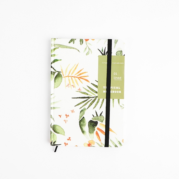 Sổ tay Tropical lá dứa trắng - kẻ ngang