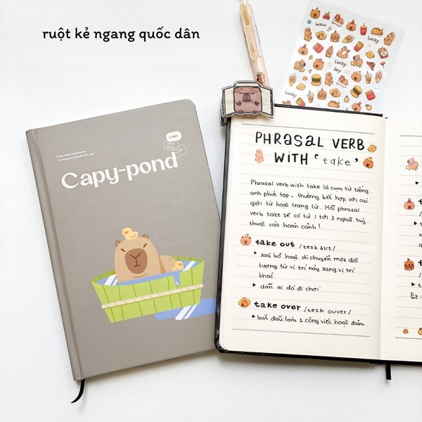 Sổ kẻ ngang bỏ túi Crabit Capybara Life Collection - Capy-pond