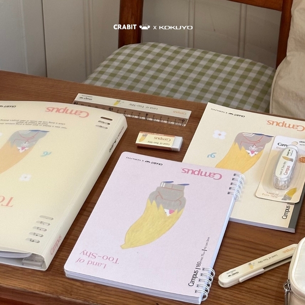 Sổ lò xo A5 grid 160 trang Bananeet - Crabit x Kokuyo - Land of Too-Shy
