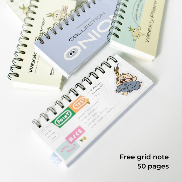 Sổ lịch tuần lò xo mini - Onion Hành và Pet