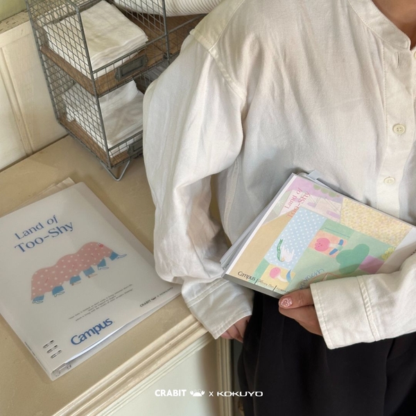 Sổ còng B5 80 trang kẻ ngang còng nhựa 2 đầu bìa nhựa Crabit x Kokuyo Campus | Land of Too-Shy - Netizen