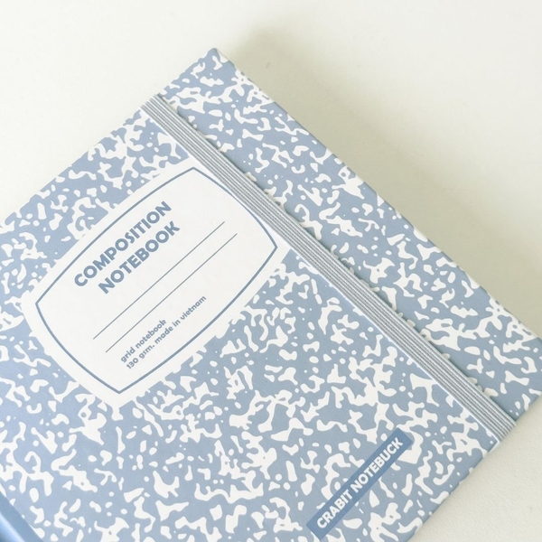 Sổ grid khổ vuông 140 trang 130gsm tặng kèm sticker Composition Collection - Tím Blueberries