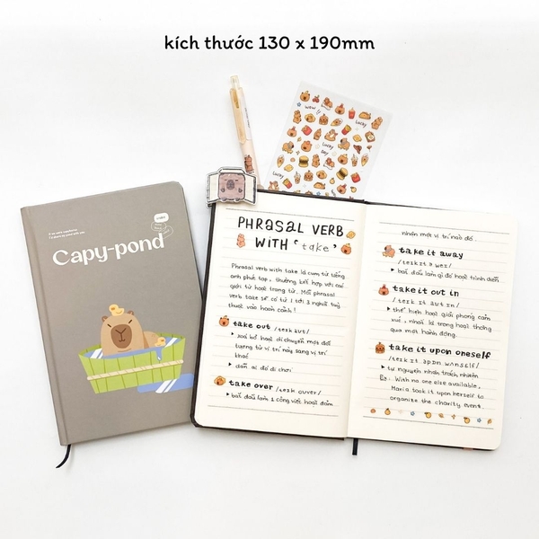 Sổ kẻ ngang bỏ túi Crabit Capybara Life Collection - Capy-pond