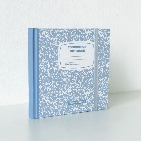 Sổ grid khổ vuông 140 trang 130gsm tặng kèm sticker Composition Collection - Tím Blueberries