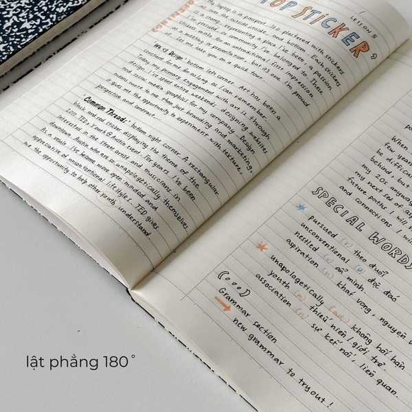 Vở kẻ ngang 200 trang tặng kèm sticker Composition Collection - Nâu Sữa