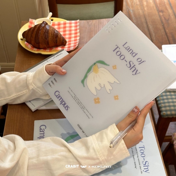 Sổ còng B5 80 trang kẻ ngang còng nhựa 2 đầu bìa nhựa Crabit x Kokuyo Campus | Land of Too-Shy - Bird