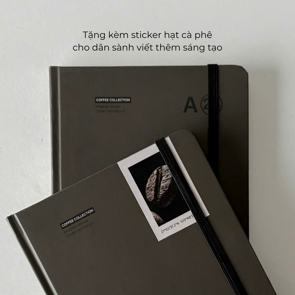 Sổ tay A5 kẻ ngang 130gsm Crabit Coffee Beans - Arabica