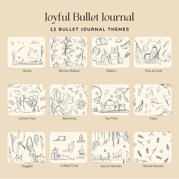 Combo Sổ + 3 bút Joyful Daily Bullet Journal - Morandi 2 đỏ nhạt