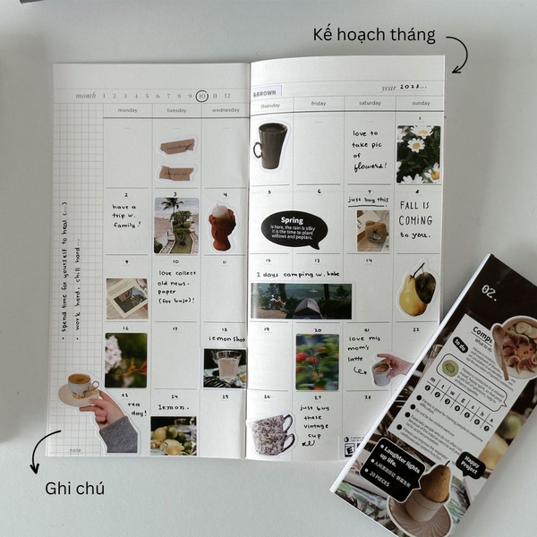 Sổ lịch 2024 handy 12 cuốn kế hoạch từng tháng daily planner
