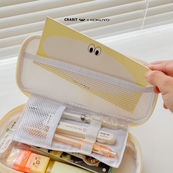 Túi Bút Viết Học Sinh Đa Năng Nhiều Ngăn Tiện Lợi In hình Crabit x Kokuyo Campus | Land of Too Shy Series