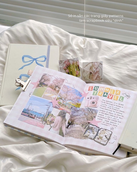 Sổ tay scrapbook A5 dot 130gsm The Reverie Diary - Thỏ Nơ