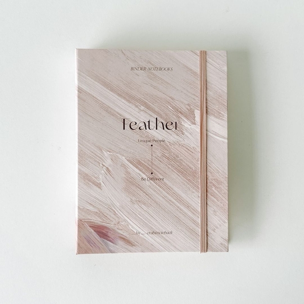 Sổ còng sắt bìa cứng A5 6 lỗ Feather Vệt màu Be