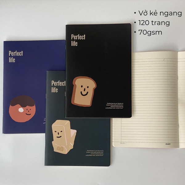 Vở kẻ ngang 120 trang Perect Life - Combo 3