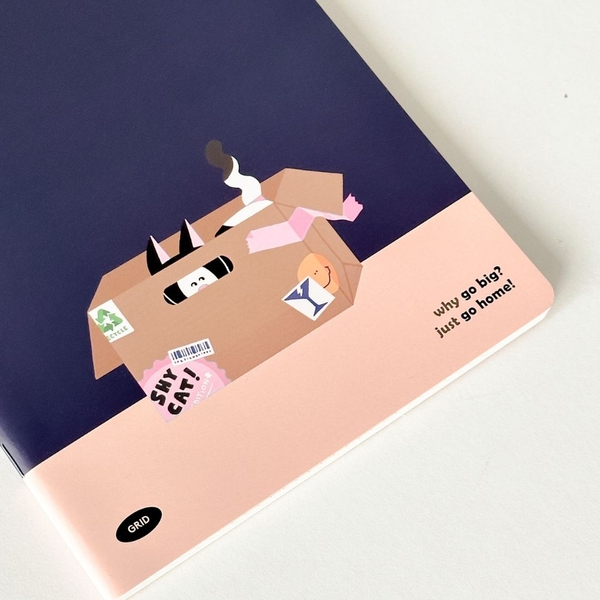 Vở grid caro 120 trang Crabit x SGT - The Furry Friends - Mèo Béo - Xanh đen