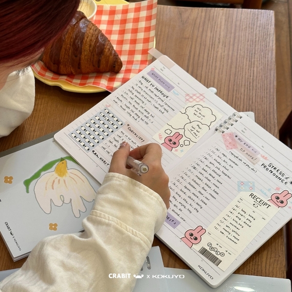 Sổ lò xo A5 grid 160 trang Bananeet - Crabit x Kokuyo - Land of Too-Shy