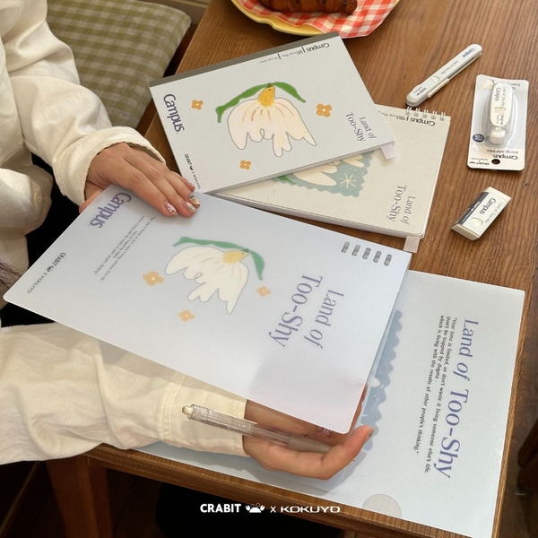 Sổ còng B5 80 trang kẻ ngang còng nhựa 2 đầu bìa nhựa Crabit x Kokuyo Campus | Land of Too-Shy - Bird