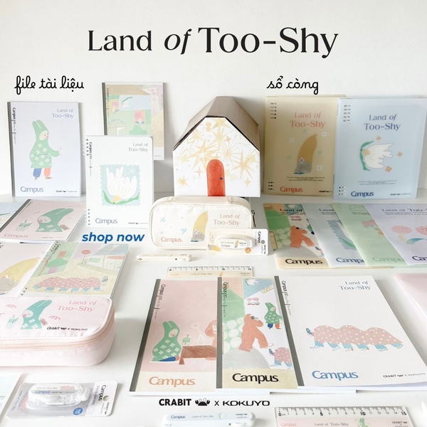 Sổ còng B5 80 trang kẻ ngang còng nhựa 2 đầu bìa nhựa Crabit x Kokuyo Campus | Land of Too-Shy - Netizen