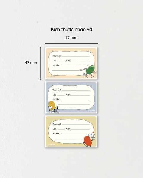 Tập 18 nhãn vở Crabit - Học đậu thi đỗ