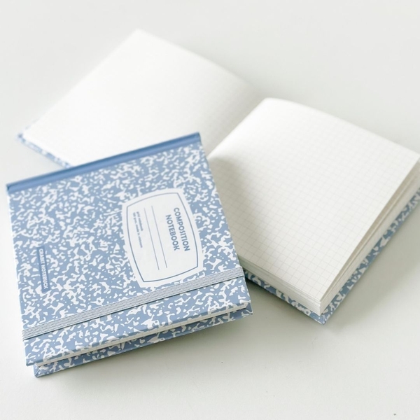 Sổ grid khổ vuông 140 trang 130gsm tặng kèm sticker Composition Collection - Tím Blueberries