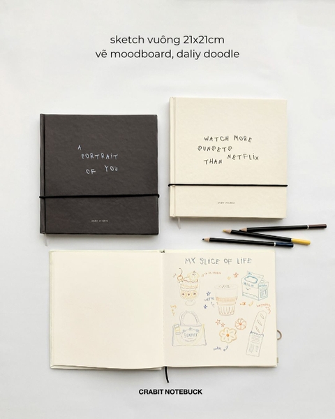 Sổ vẽ Sketchbook 190gsm Vuông A Few Notes - Watch More Sunset Than Netflix