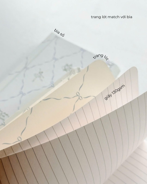 Sổ tay scrapbook handy kẻ ngang 130gsm The Reverie Diary - Ballet Trắng