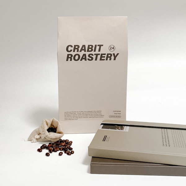 Sổ tay A5 grid 130gsm Crabit Coffee Beans - Liberica