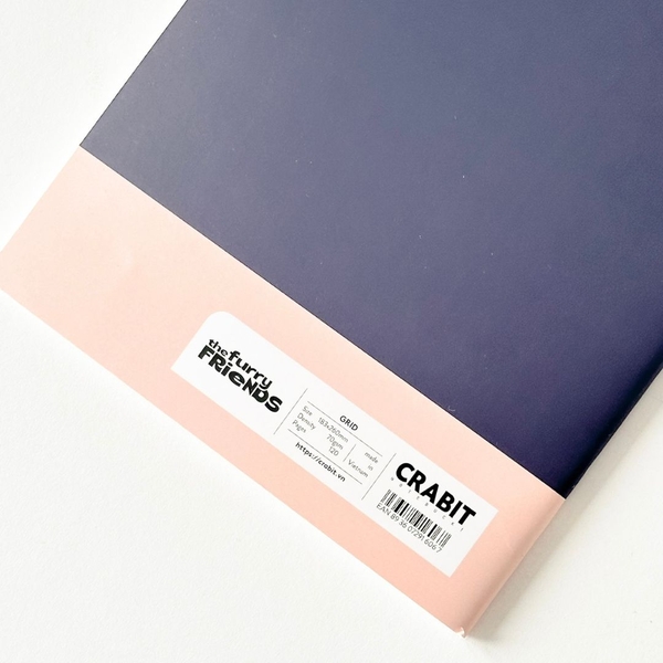 Vở grid caro 120 trang Crabit x SGT - The Furry Friends - Mèo Béo - Xanh đen