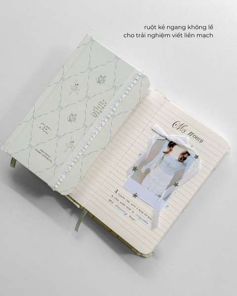 Sổ tay scrapbook handy kẻ ngang 130gsm The Reverie Diary - Ballet Trắng