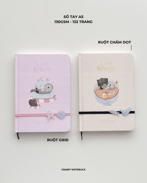 Sổ tay A5 Dotgrid 132 trang 130gsm Otter - Ramen