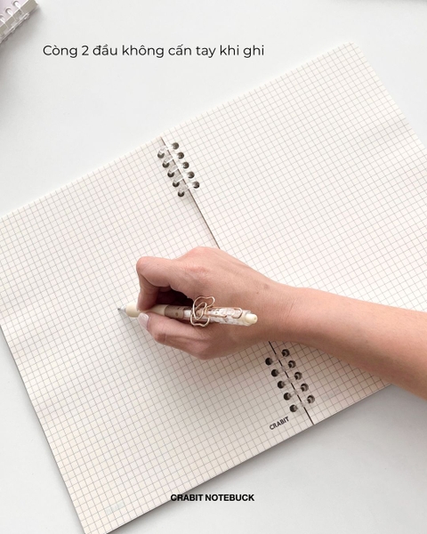 Vở grid caro 160 trang còng 2 đầu 70gsm 160 trang Chấm bi - Hồng