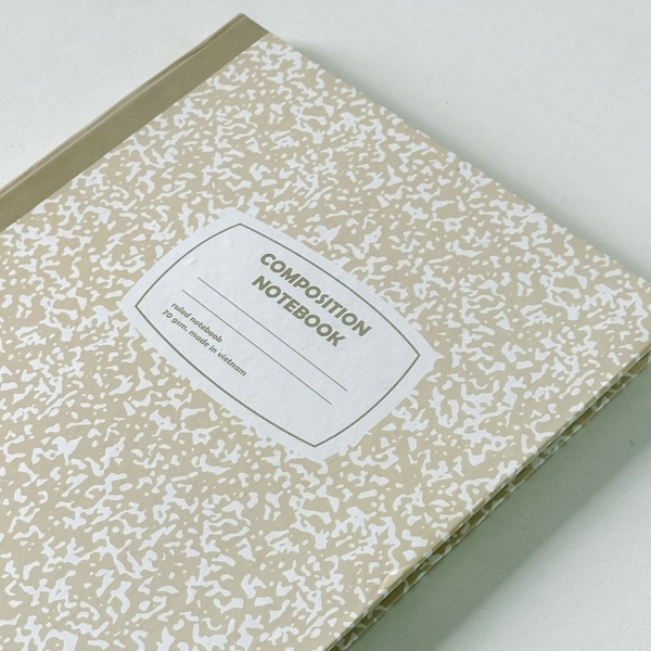 Vở kẻ ngang 200 trang tặng kèm sticker Composition Collection - Nâu Sữa