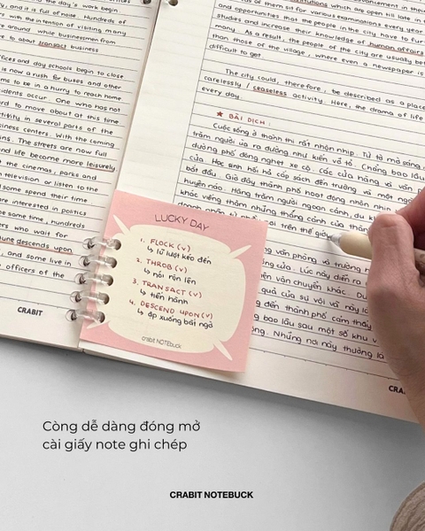 Vở kẻ ngang còng 2 đầu 70gsm 160 trang Chấm bi - Xám