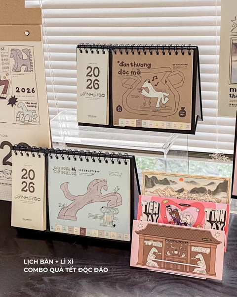 Lì xì Tết Bính Ngọ 2026 - Set 6 Lì xì Ngang