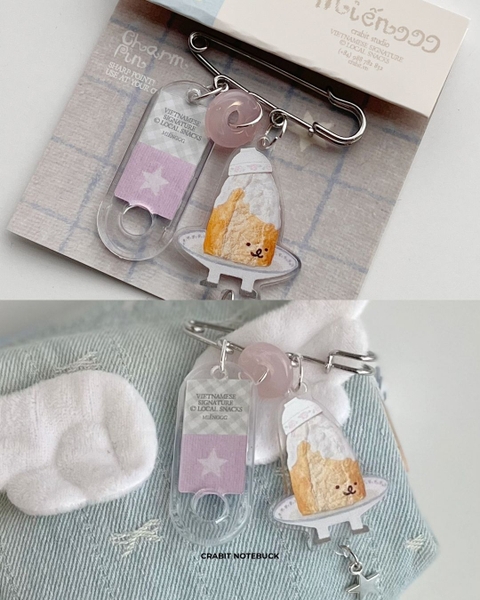 Móc khoá ghim cài charm Miếng