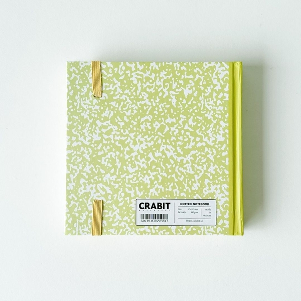 Sổ dot khổ vuông 140 trang 130gsm tặng kèm sticker Composition Collection - Vàng chanh Lime