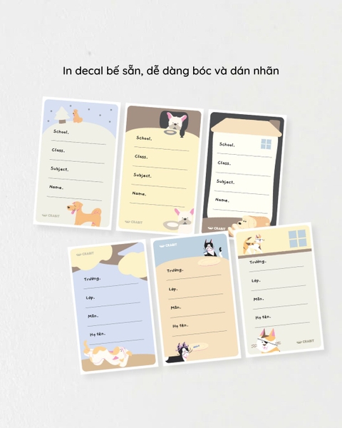 Tập 18 nhãn vở Crabit - Furry Friends