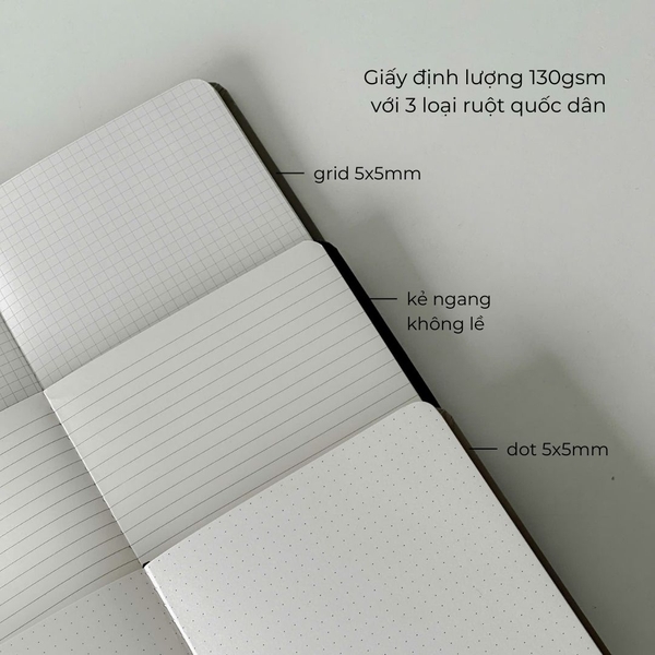 Sổ tay A5 grid 130gsm Crabit Coffee Beans - Liberica