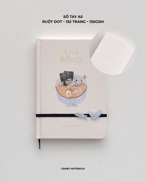 Sổ tay A5 Dotgrid 132 trang 130gsm Otter - Ramen