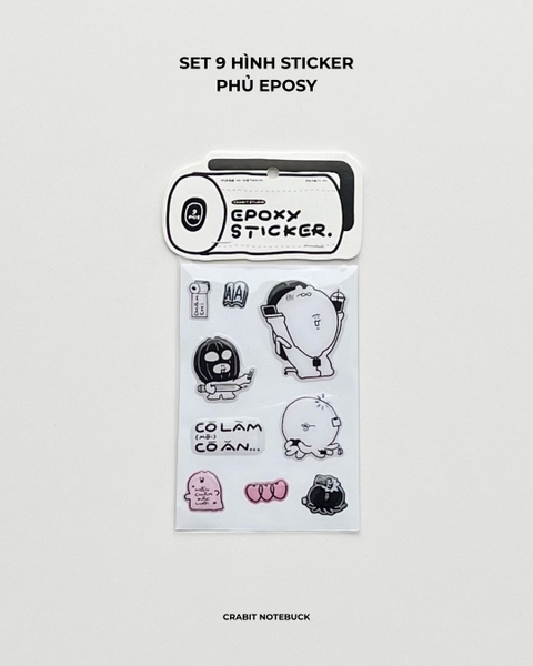 Set sticker eposy Chăm chỉ