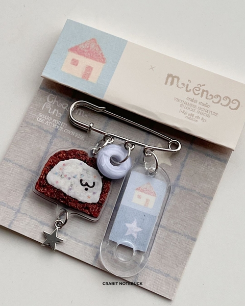 Móc khoá ghim cài charm Miếng