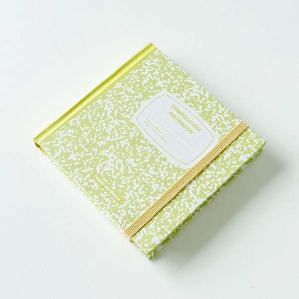 Sổ dot khổ vuông 140 trang 130gsm tặng kèm sticker Composition Collection - Vàng chanh Lime