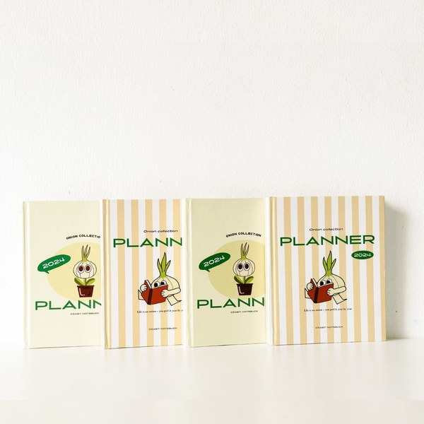 Sổ lịch Planner 2024 12 tháng - Onion Hành sọc