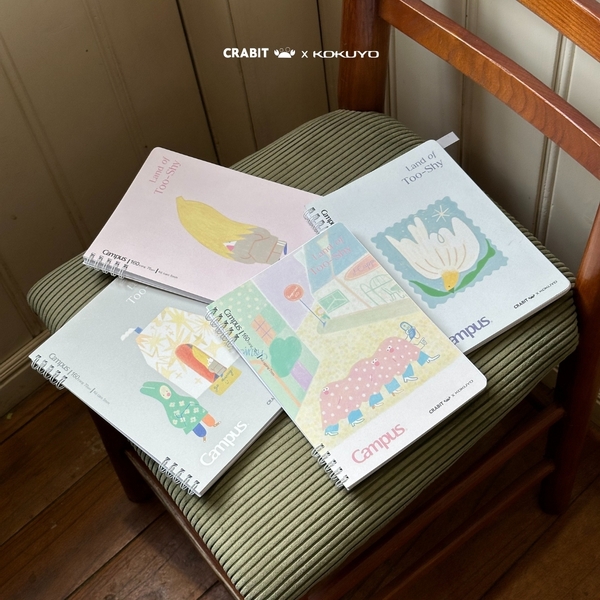 Sổ lò xo A5 grid 160 trang Bananeet - Crabit x Kokuyo - Land of Too-Shy