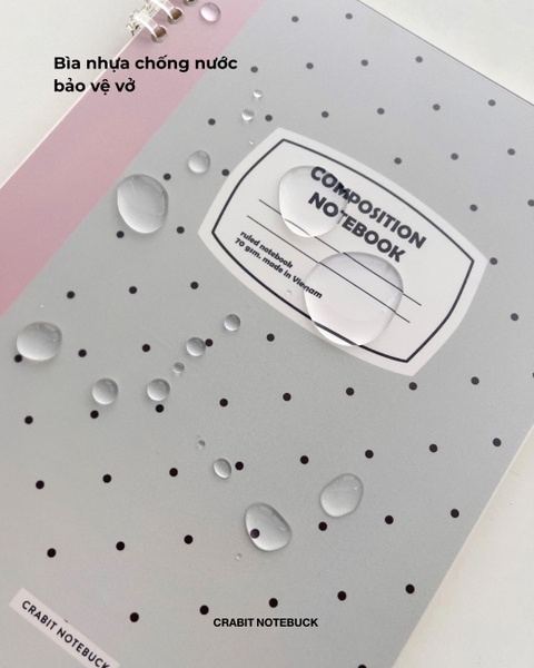 Vở grid caro 160 trang còng 2 đầu 70gsm 160 trang Chấm bi - Xanh