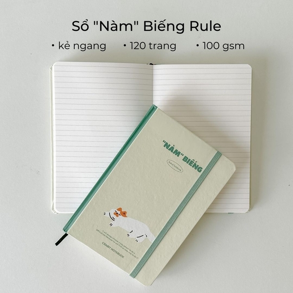 Sổ kẻ ngang 120 trang 100gsm - "Nàm" Biếng Mèo trắng